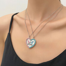 Vriendinnenketting, bedelkettingen voor twee vrouwen, bijpassende hartvormige vriendschapsketting, verjaardagscadeau, kerstcadeau, bijpassende