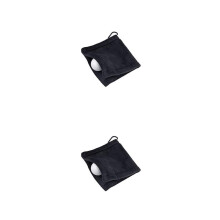 Golf Ball Cleaning Cloth with Hooks, Water Absorption, Folded, Clean Golf Club Headcover, Outdoor Cloth, Accessories, Gifts Black 2 Set Ref: 9599