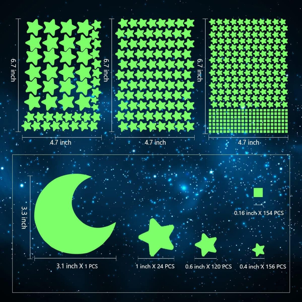 Starry Nighttime Decor, Creative Starry Sky With Glow In The Stickers For Ceiling, Eco-Friendly Fluorescent Material, Lasting Luminescence For Dark