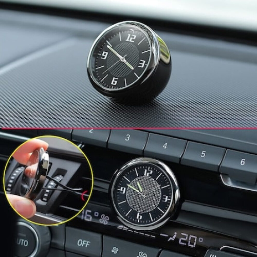 Car Clock With Luminous Display, Dashboard Clock Auto Stick On Clock With Three Installation Methods, Scratch Resistant Metal Clock For Vehicle 9048212325048