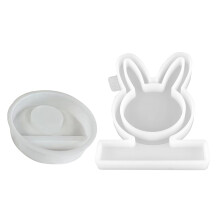 Hollow Rabbit Candle Holder Mold Hollow Flower Resin Mold for-B