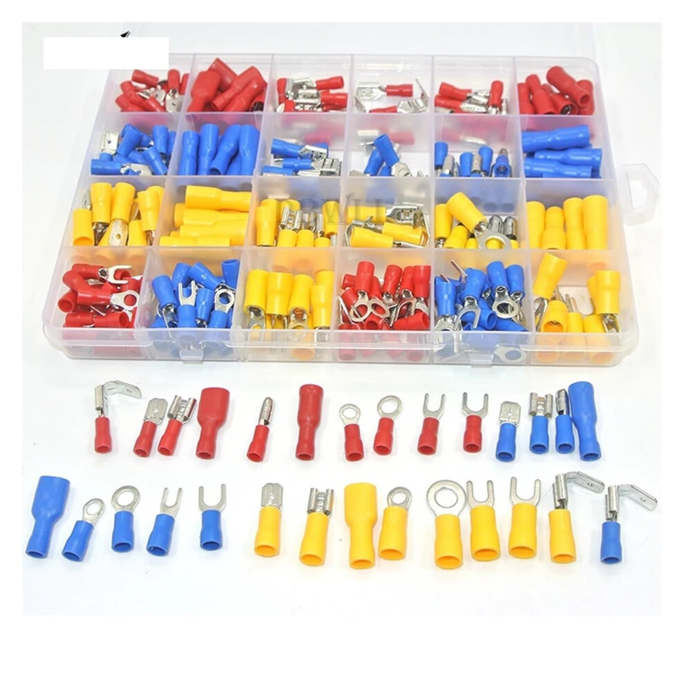 30Value 277Pcs 2210 Awg Insulated Butt Piggyback Spade Fork Ring Solderless Crimp Terminals Connectors Assortment Kit Ref: 2716 9365049161312