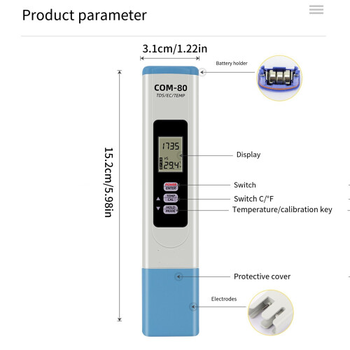 Digital Salinity Tester Waterproof Water Analyzers for Salts 2