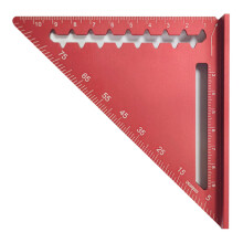 4inch Aluminium Triangle Ruler Measuring Tool Protractors-Red