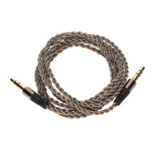 Versilbertes Ersatz-Audiokabel mit symmetrischem Stecker, geflochtenem Design, hohe Kompatibilität mit Smartphones, MP3-Playern, Tablets und Autos