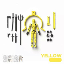 (Yellow Black)Dummy13 Magnetic Action Figure Set,3D Magnetic Action Figure Set