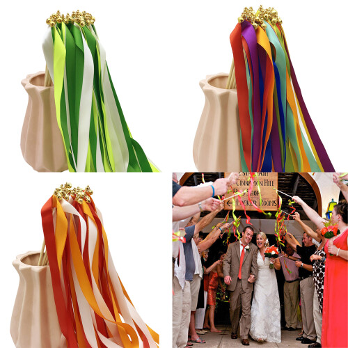 Baguette décorative multicolore pour fêtes-Rouge orangé 1