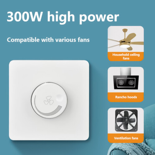 Concealed Mount Ceiling Fan Speed Regulator Stepless Adjustable 2