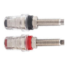 2 stks Kristal Transparante Binding Posts-Rhodium verguld