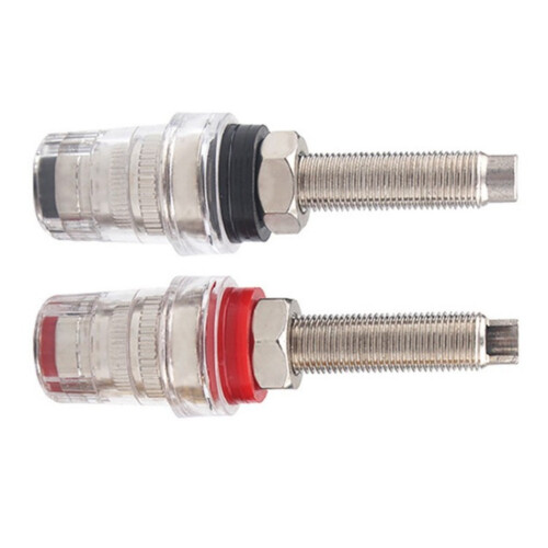 2 stks Kristal Transparante Binding Posts-Rhodium verguld