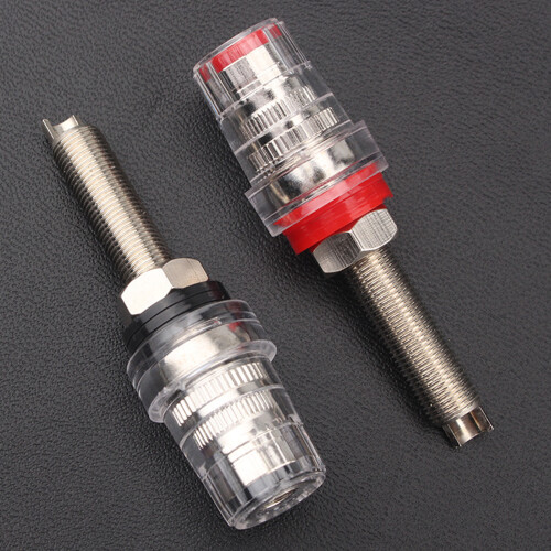 2 stks Kristal Transparante Binding Posts-Rhodium verguld 2
