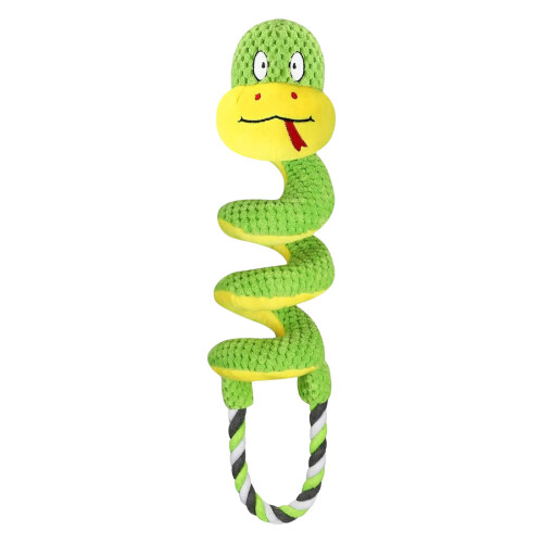 Durability Squeaker Rope Pulling Toy with Crinkle Paper Puppies