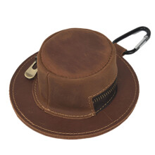 Sac d'argent Portable en cuir en forme de chapeau de-brun