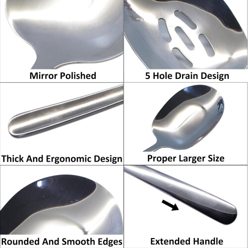 Large Serving Spoons, Set of 4 Serving Spoons x4 2