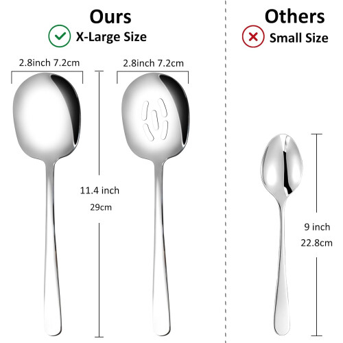 Large Serving Spoons, Set of 4 Serving Spoons x4 1