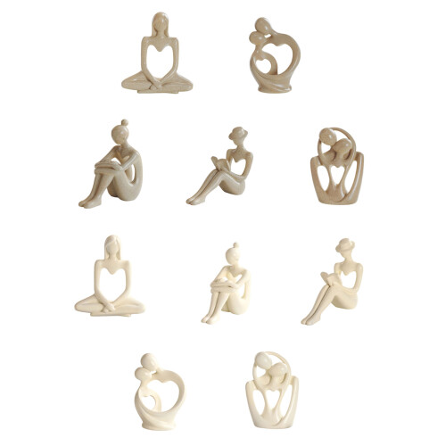 Statue abstraite élégante de décors de bureau de-Gris 4 2
