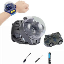 (Tank Gray)Watch Remote Control Car Toy, 2025 New Remote Control Watch Car for Kids
