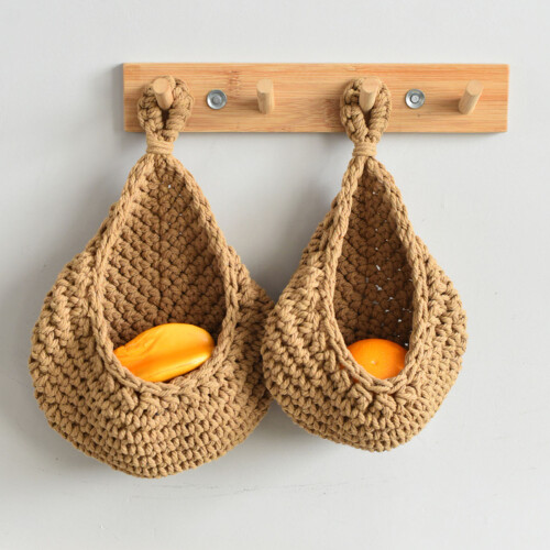 Decorative Pot Artistic Hanging Basket Handcraft-Khaki small 1