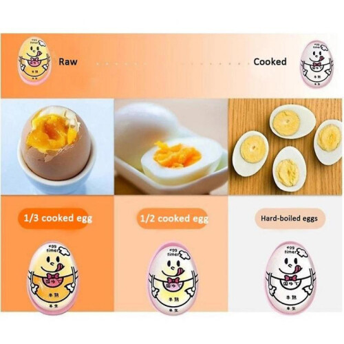 (Yellow)1pcs Egg Perfect Color Changing Timer Yummy Soft Hard Boiled Eggs Cooking Kitchen 2