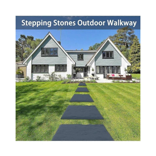(4 Pcs Blue Square)Stake Down Stepping Stones, Non-Slip Stake Down Stepping Stones Square Outdoor 1