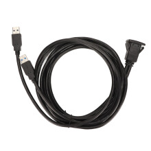 Waterproof Dual USB3.0Extension Cable Flush Mount Male To Female For Car Dashboard Panel Latch Mount Compatible With Vehicles Motorcycles Ships Univ