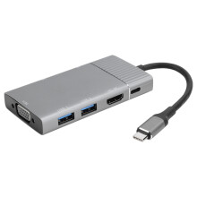 USB-C-Dockingstation 7-in-1-Hub mit 4K-HDMI-VGA-Adapter, USB 3.0, SD-/TF-Kartenleser und externem Grafikkartenadapter für MacBooks und