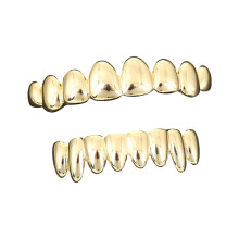 Ensemble de grillz dentaires en laiton de Style Hip Hop,-Or