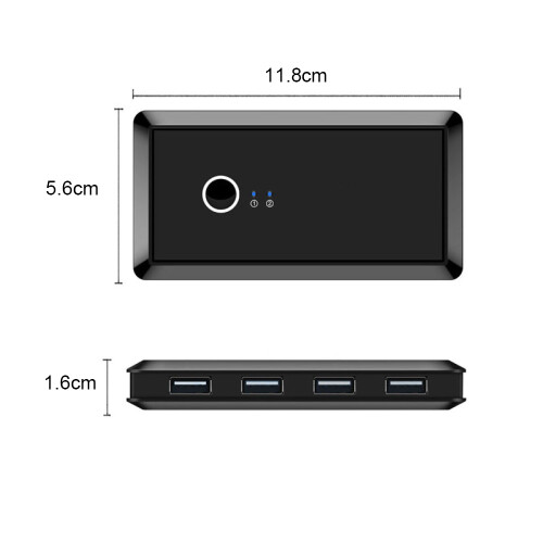 Διακόπτης USB3.0 για απρόσκοπτη κοινή χρήση συσκευών, Διακόπτης KVM2Κοινή χρήση 1