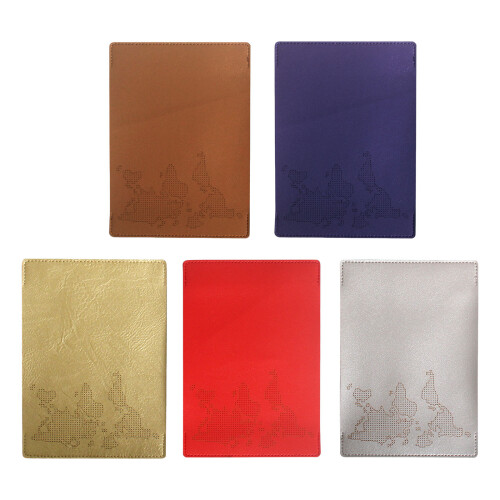 Individualized Passport Holder With Map Embroidery-White gray 1