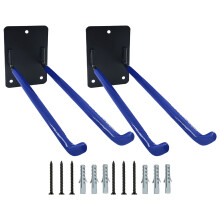 Paquet de 2 crochets de garage muraux robustes de 10-Bleu roi