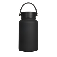 Brede mond sportdrankfles 650 ml vacuüm geïsoleerd-Zwart
