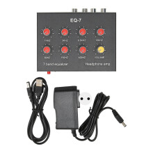 Equalizzatore audio a doppio canale Interfaccia da 3,5 mm Lega di alluminio Gamma di controllo 12dB Regolazione dei bassi a 7 bande Ingresso e