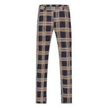 (XS,Orange)Mens Straight Leg Plaid Casual Trousers