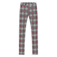 (XS,Red)Mens Straight Leg Plaid Casual Trousers