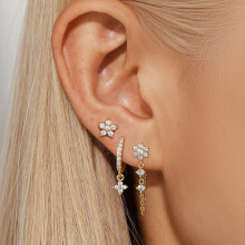Women's Earring Set, Stud Earrings, Flower Tassel Earrings, Gold Earrings, Women's Accessories, can be Worn Daily and Given as Gifts on Holidays, Etc