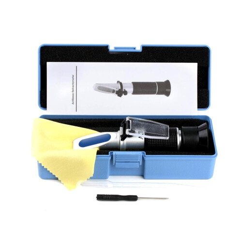 Brix Refractometer, Handheld Sugar Tester 025% Alcohol 040% Brix
