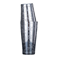 Stainless Steel Engraving Cocktail Shaker-Skull double bottom