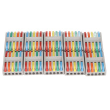 Bloc terminal conector sârmă 5 în 5 afară tip pârghie anti-zgârieturi protecție antișoc material izolat ignifug universal pentru casă