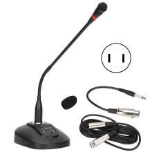 Microfon cu gât de lebădă pentru conferințe, microfon cu reducere a zgomotului cu furtun reglabil, transmisie stabilă a semnalului, cu lumină