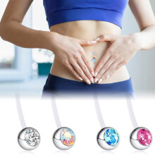 Navelpiercings van roestvrij staal, 4 stuks navelstaafjes, navelpiercing sieraden ringen, dubbele kristallen zwangerschapspiercing