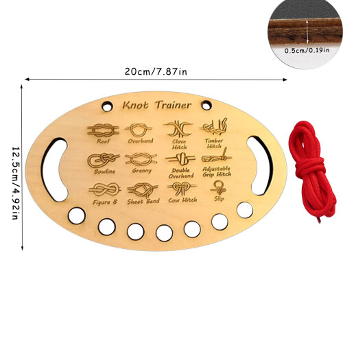 Learn to Tie Knot Training Board for Beginner Kid Wood Knot 2