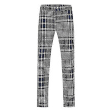 (L,Coffee)Mens Straight Leg Plaid Casual Trousers