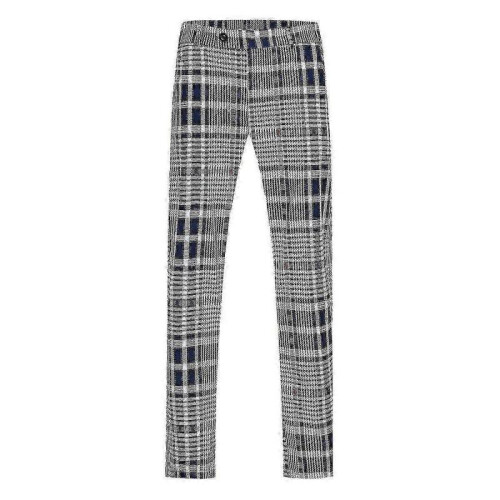 (M,Coffee)Mens Straight Leg Plaid Casual Trousers