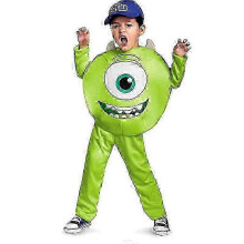 (S) Kids Monsters University Mike Wazowski Jumpsuit Costume Party Cosplay Dress Up