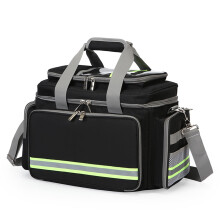 Large Capacity Waterproof First Aid Bag with Reflective Strips for Travel Home Car Hiking Workplace Black