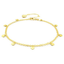 Anklet Sterling Silver S925 MultiCircle Foot Chain Women European and American Simple Gold Tone