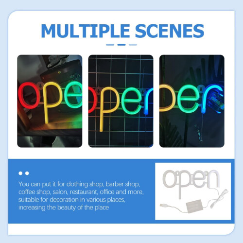 LED Neon Open Sign For Shops, Storefront Sign, EnergyEfficient Neon Light, WallMounted Open/Closed 1