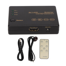 Fejlett HDMI kapcsoló a zökkenőmentes szórakozáshoz, automatikus kapcsoló távirányítóval, plug and play, 3 bemenet, 1 kimenet választó,
