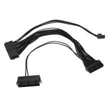 Alimentatore doppio per scheda madre ATX, cavo di prolunga con connessione sicura e antistrappo, 32 cm, connettore maschio ATX a 24 pin per