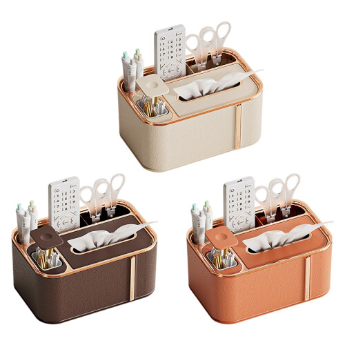 Multifunctionele desktop-tissue-organizer met-Wit 1